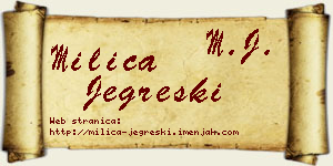 Milica Jegreški vizit kartica